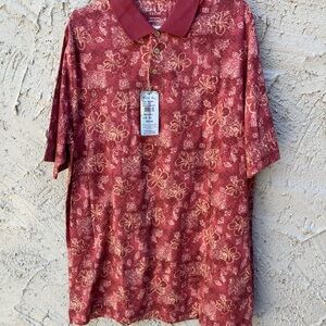Men's Batik Bay Floral Polo Shirt New with Imperfections XLT